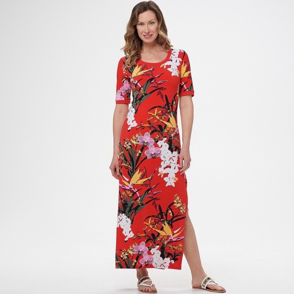 G.I.L.I Red Floral Maxi Sundress Dress XLP